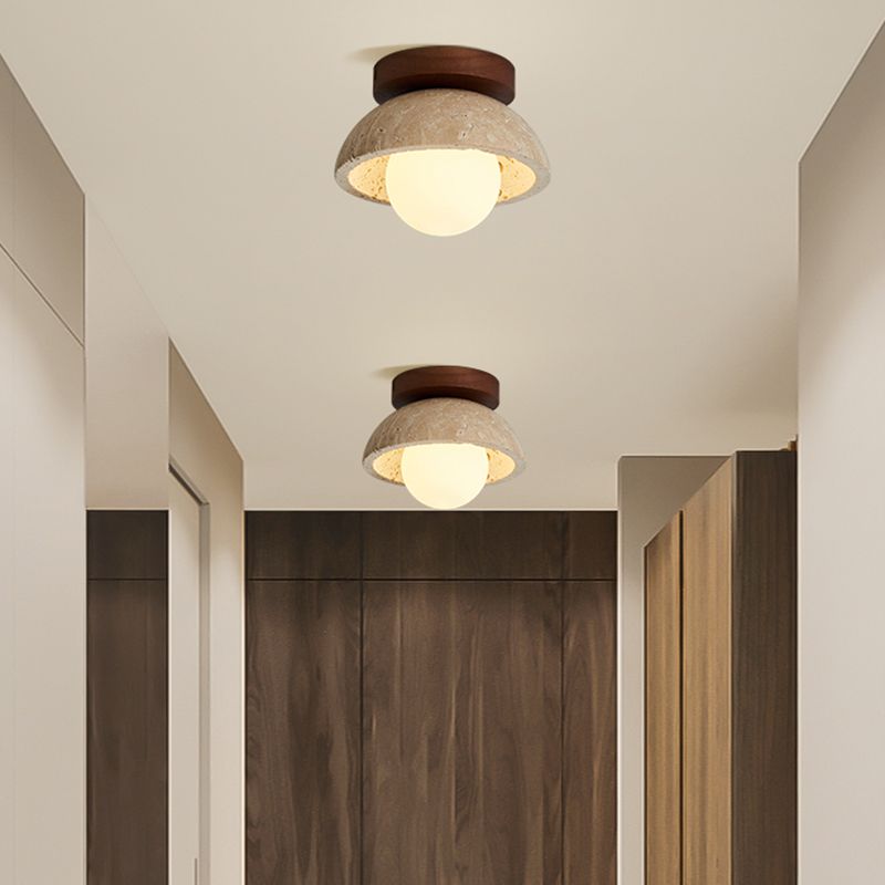 Ceiling Light Semi Flush White Glass Japanese Style | Oritan