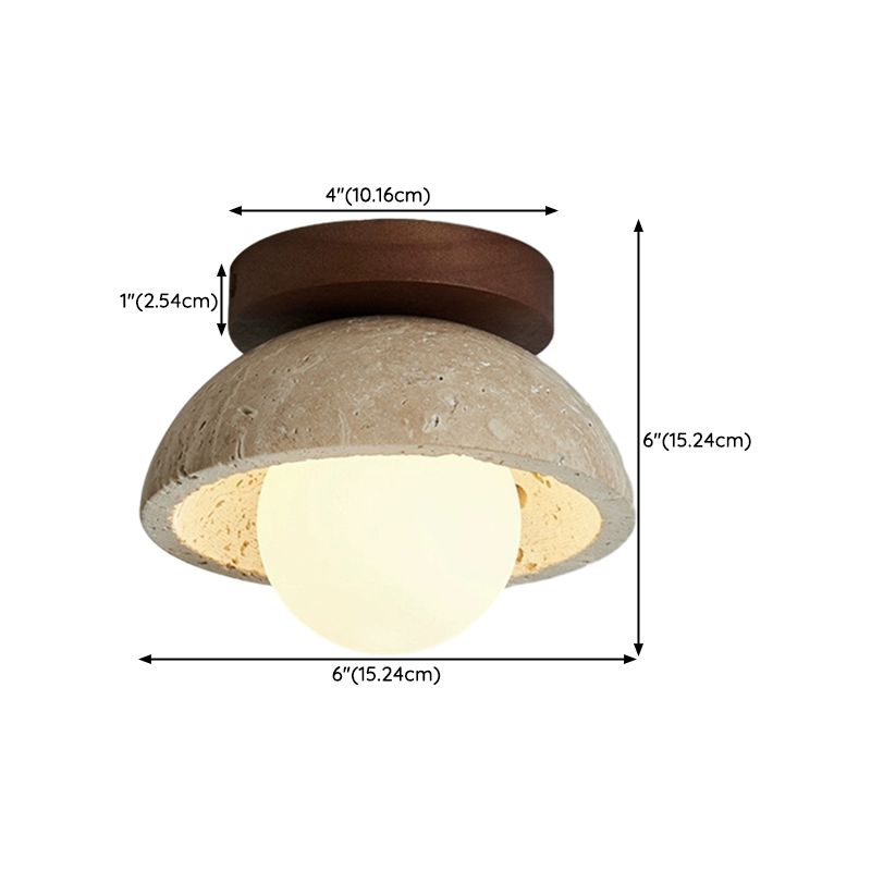 Ceiling Light Semi Flush White Glass Japanese Style | Oritan