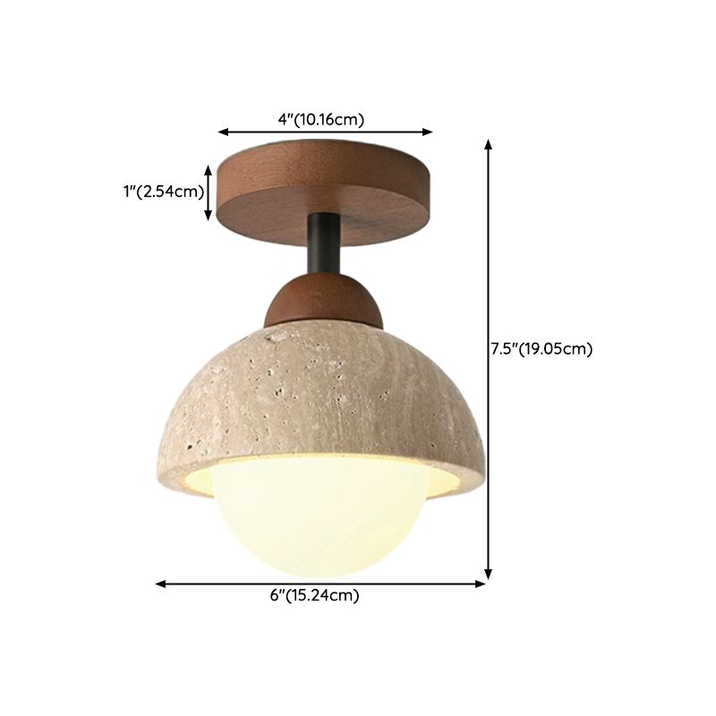 Ceiling Light Semi Flush White Glass Japanese Style | Oritan