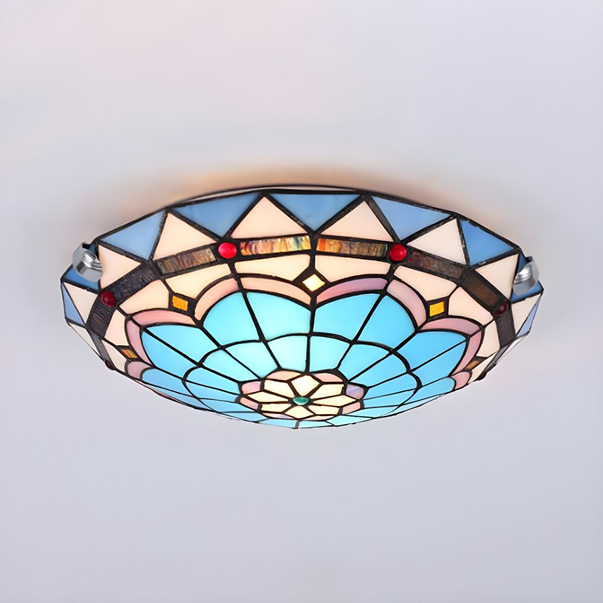 Ceiling Light Stained Glass Tiffany Flush Mount | Barovio