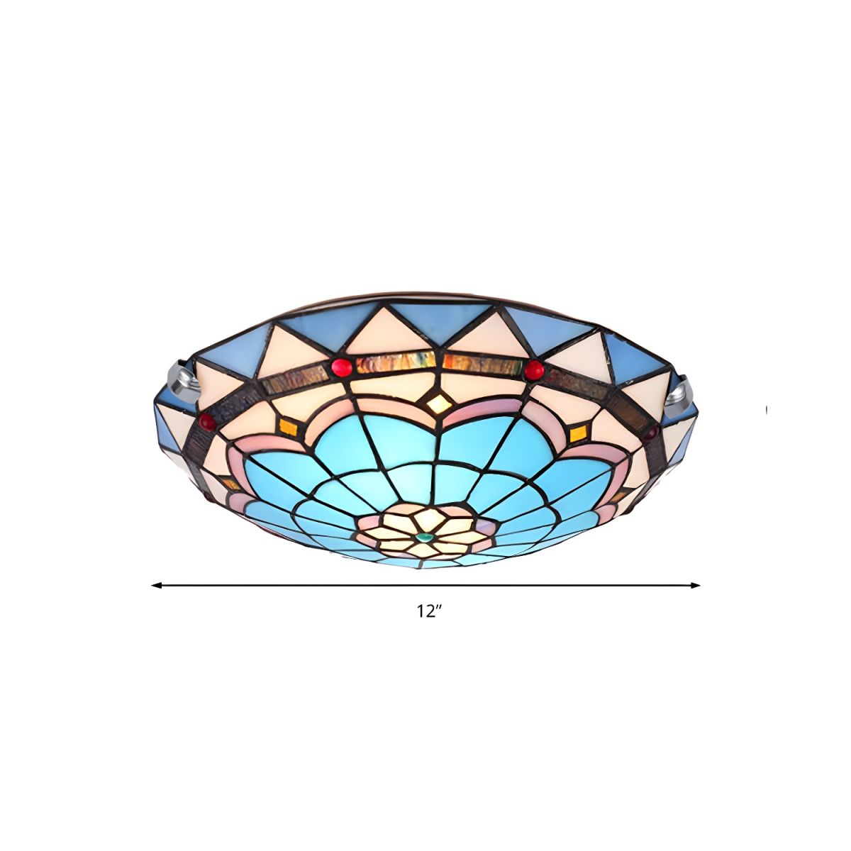 Ceiling Light Stained Glass Tiffany Flush Mount | Barovio