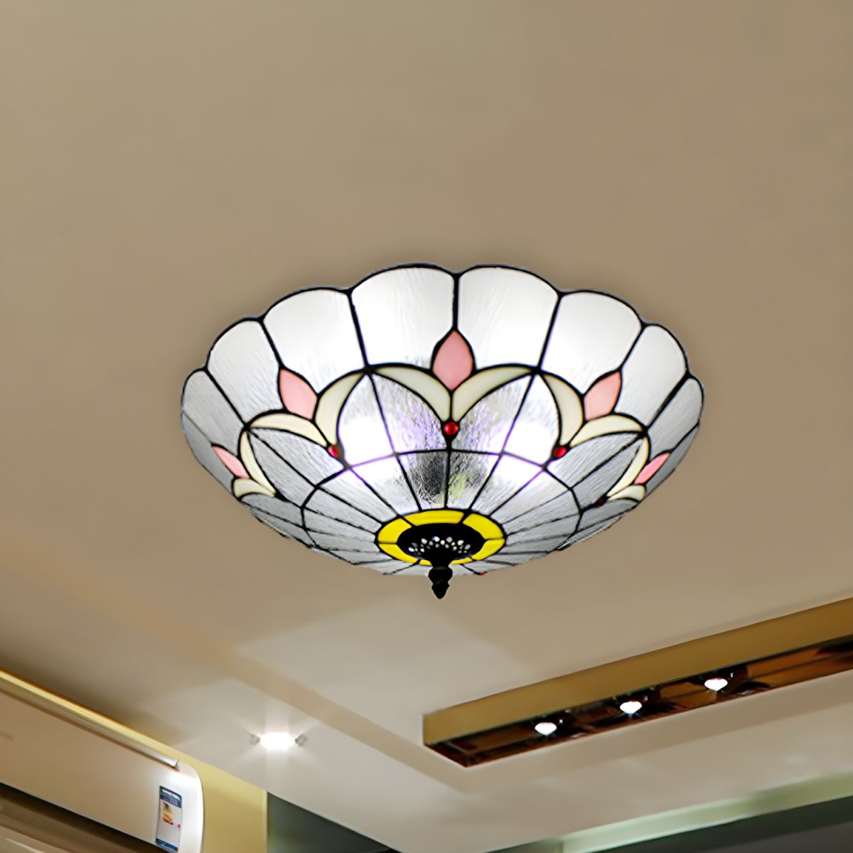 Ceiling Light Tiffany Glass Bowl Classic Flush Mount | Floreva