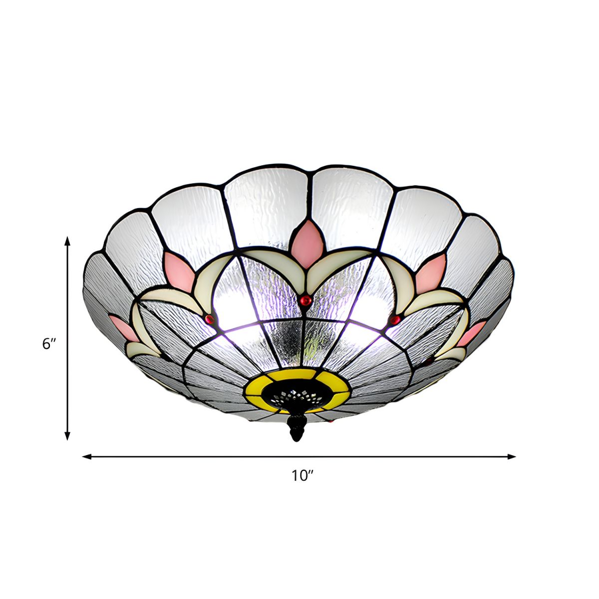 Ceiling Light Tiffany Glass Bowl Classic Flush Mount | Floreva