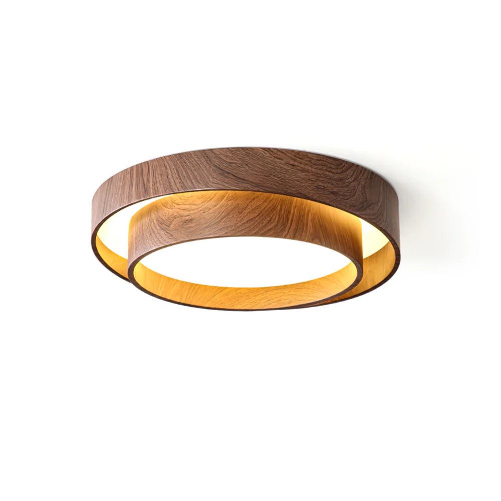 Ceiling Light Walnut Finish in Modern Style | Vaakori