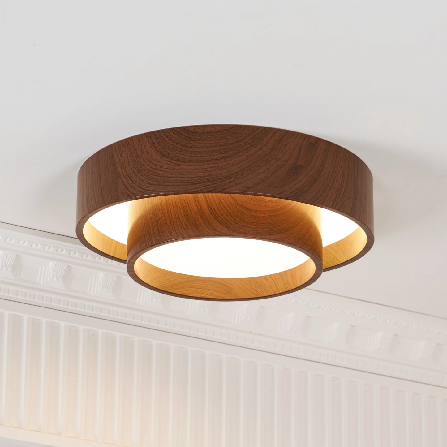 Ceiling Light Walnut Finish in Modern Style | Vaakori
