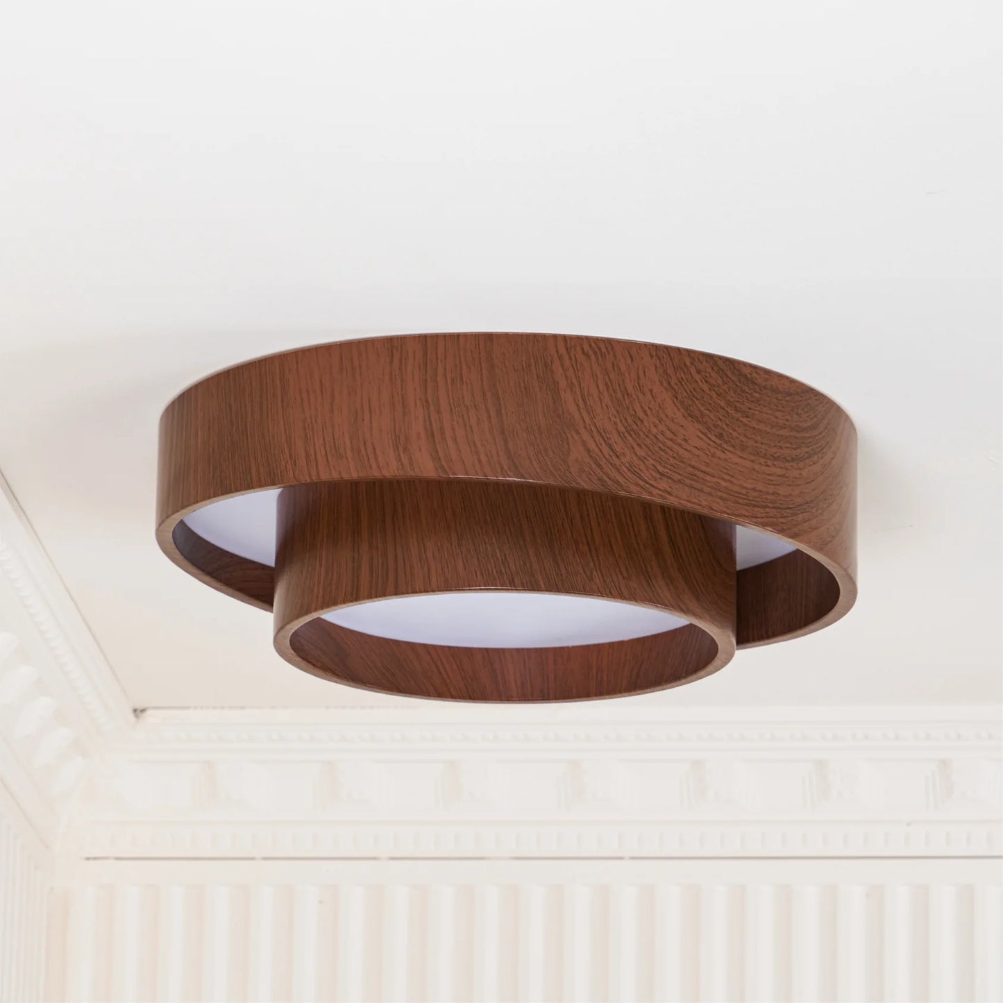 Ceiling Light Walnut Finish in Modern Style | Vaakori