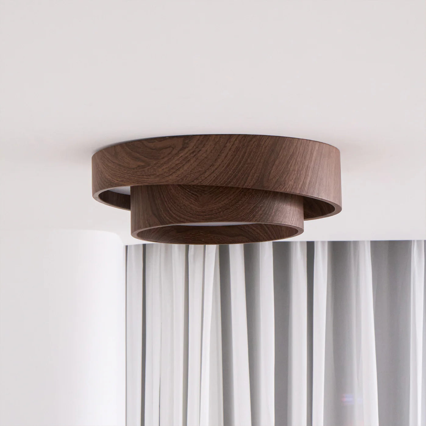 Ceiling Light Walnut Finish in Modern Style | Vaakori