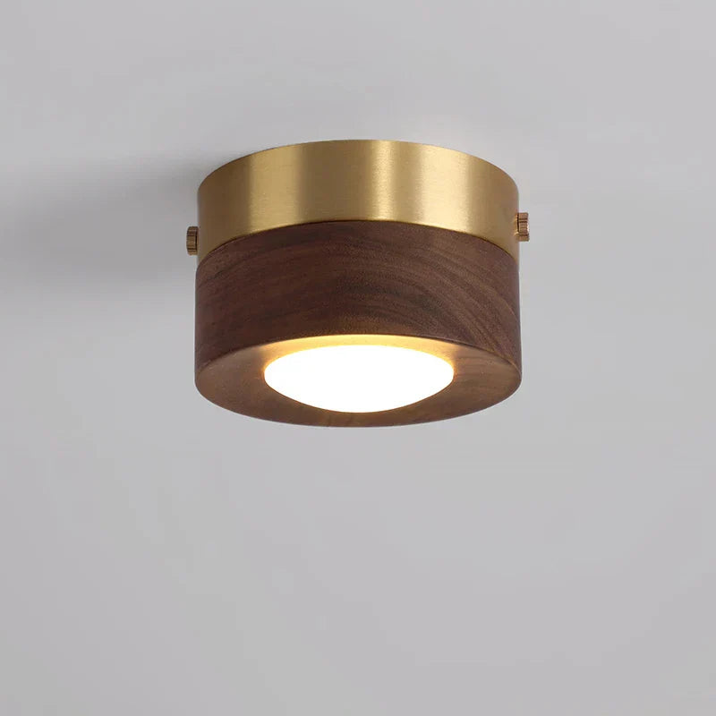 Ceiling Light Walnut Wood with LED Spotlight | Miloro