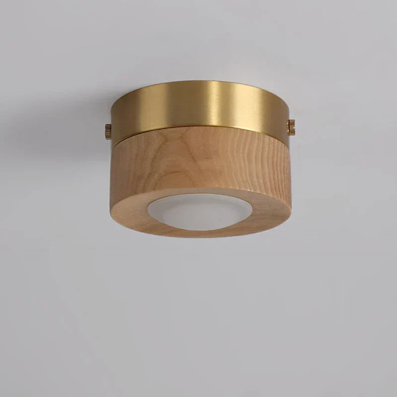 Ceiling Light Walnut Wood with LED Spotlight | Miloro