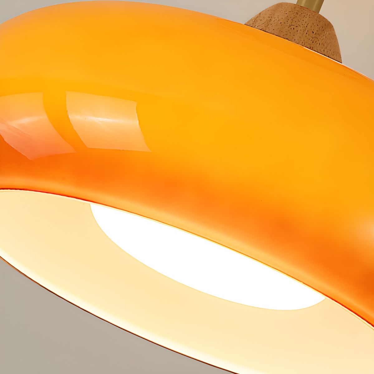 Ceiling Light Wood Glass Drum Vintage Style | Alvora