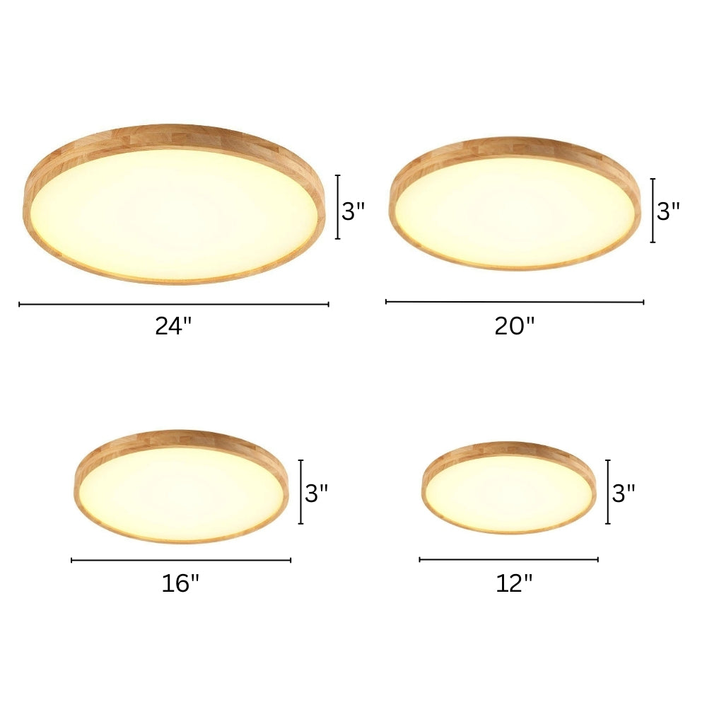 Ceiling Light Wood LED in Scandinavian Style | Nerila