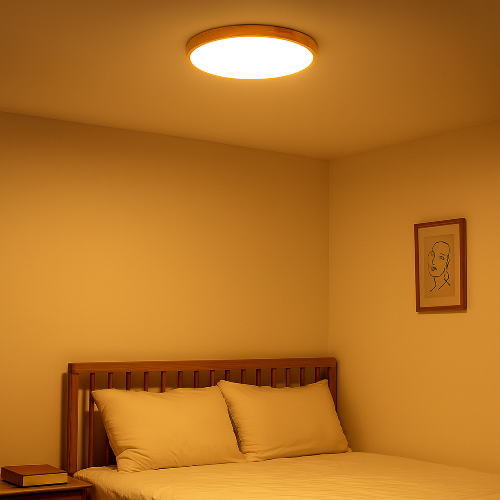Ceiling Light Wood LED in Scandinavian Style | Nerila