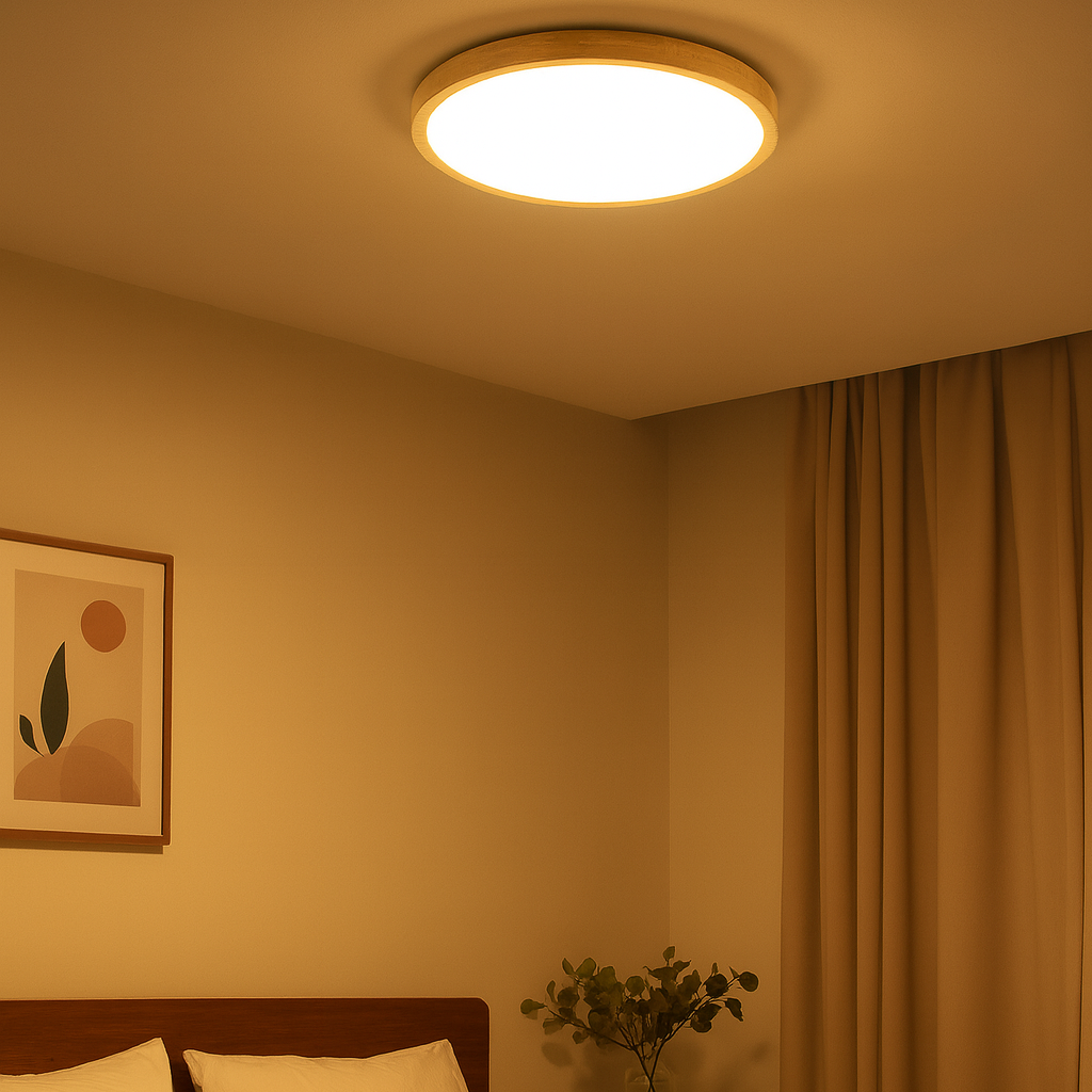 Ceiling Light Wood LED in Scandinavian Style | Nerila