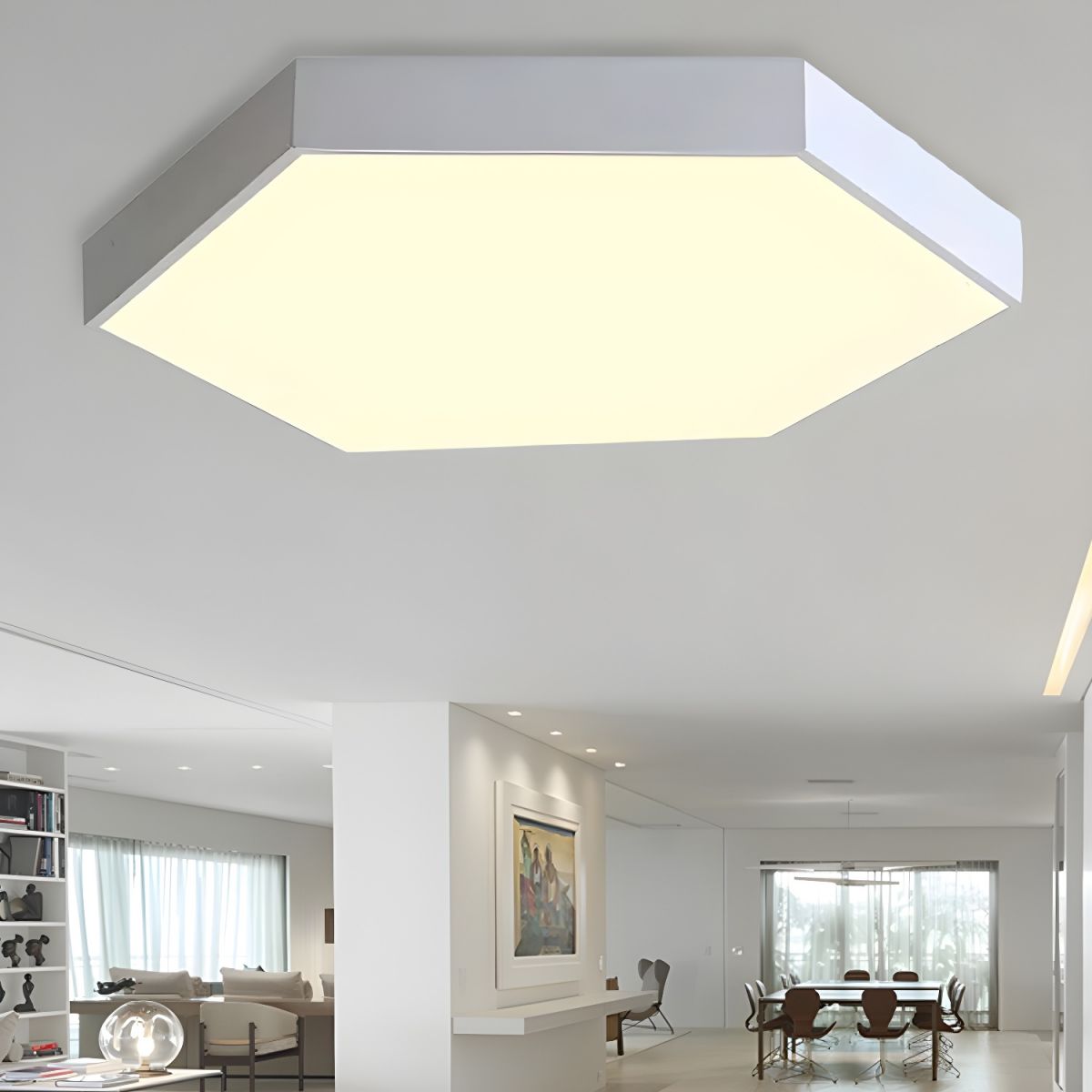 Ceiling Light with Acrylic Hexagon Shade Modern Kids | Elaris