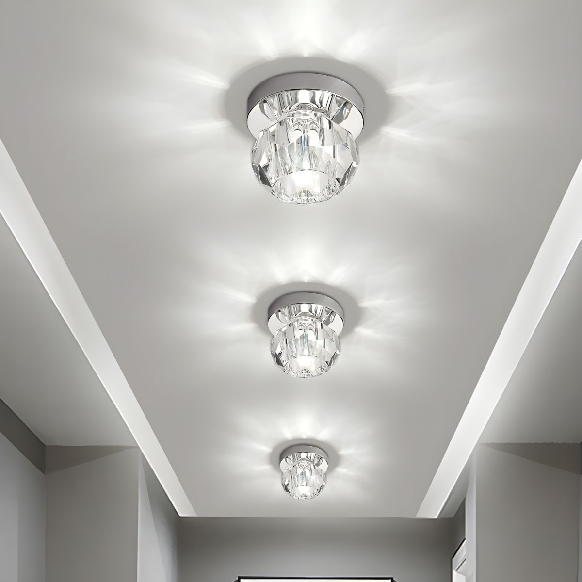 Ceiling Light with Crystal Globe Modern Flush Mount | Avolair