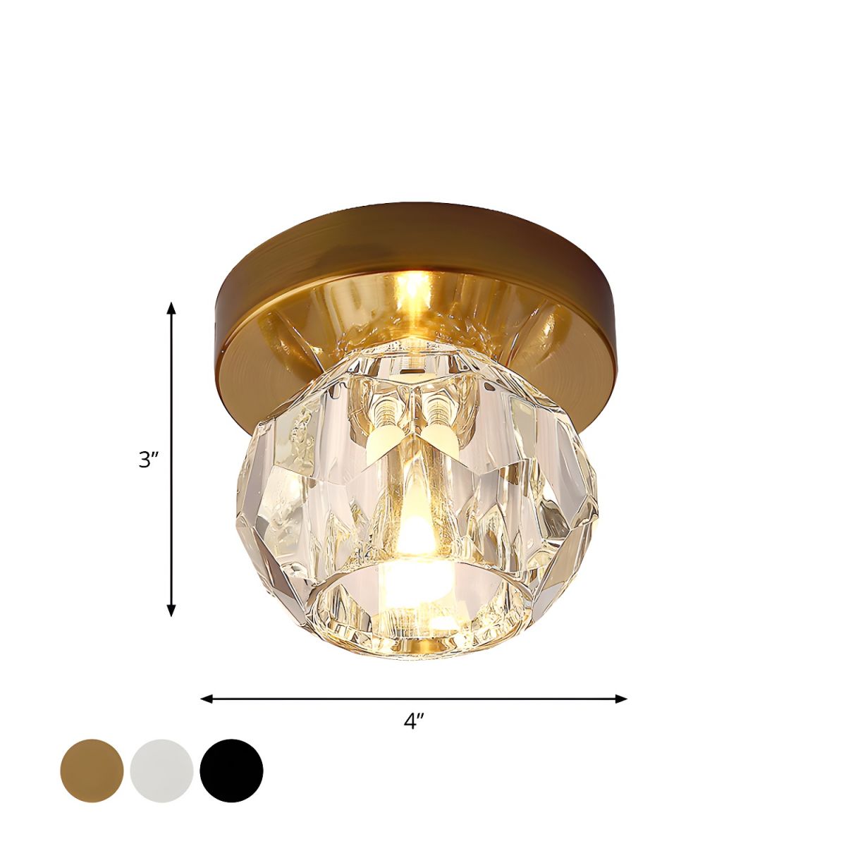 Ceiling Light with Crystal Globe Modern Flush Mount | Avolair