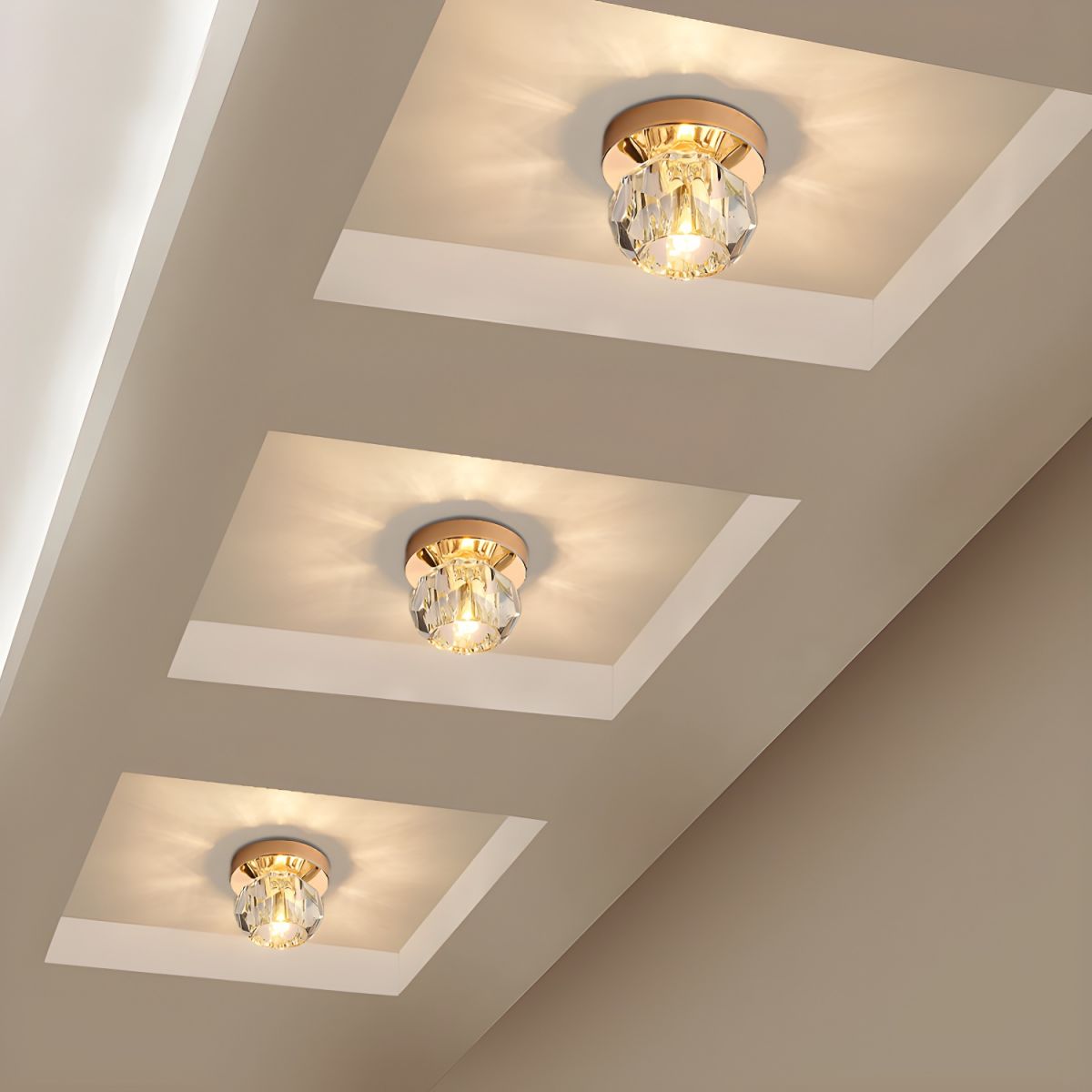 Ceiling Light with Crystal Globe Modern Flush Mount | Avolair