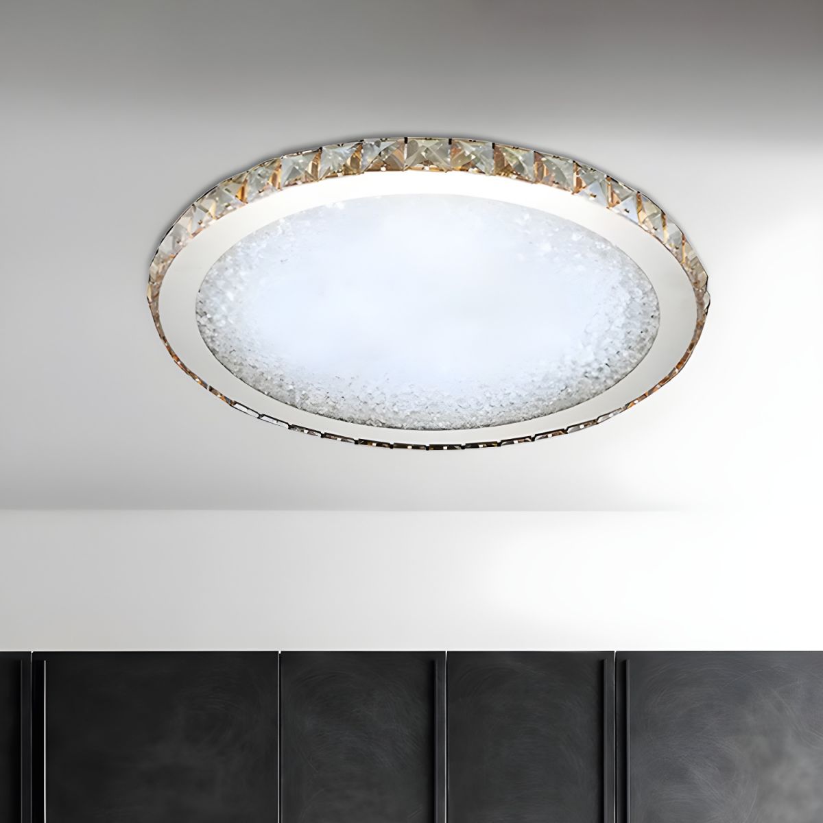 Ceiling Light with Crystal LED Modern Flush Mount | Crivona