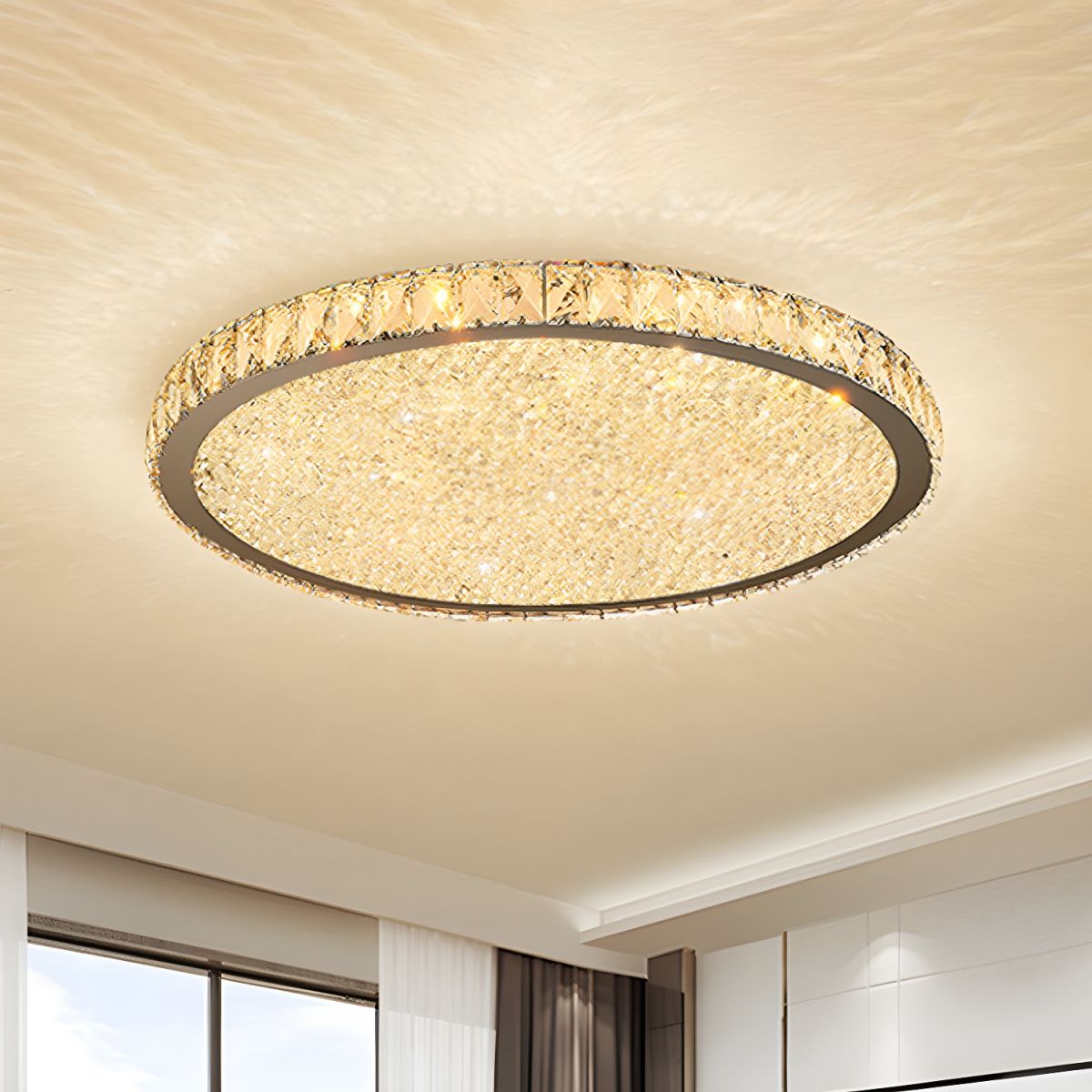Ceiling Light with Crystal LED Modern Flush Mount | Crivona