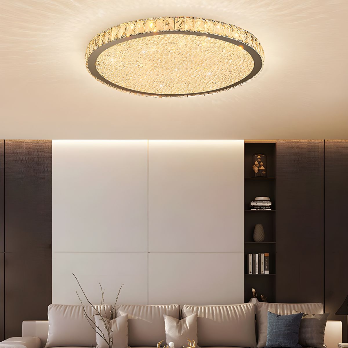 Ceiling Light with Crystal LED Modern Flush Mount | Crivona