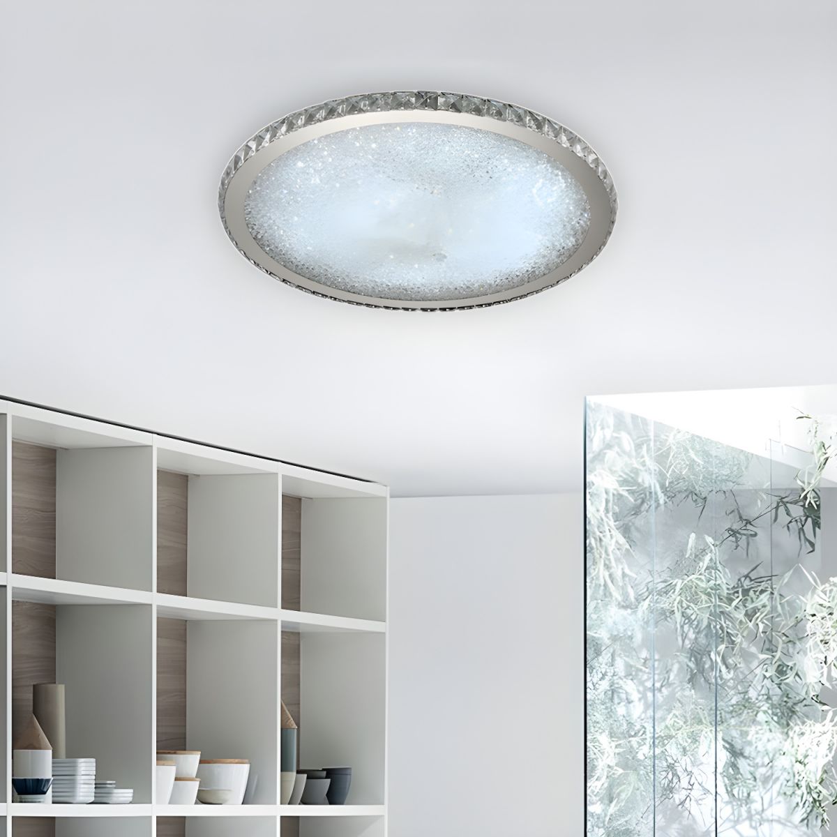 Ceiling Light with Crystal LED Modern Flush Mount | Crivona