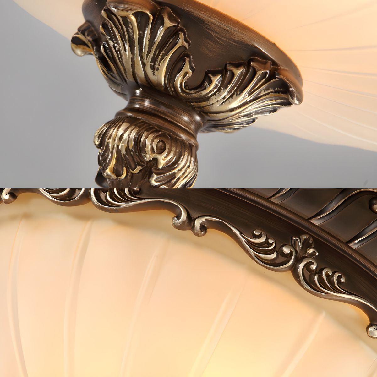 Ceiling Light with Frosted Glass Traditional Style | Bronira