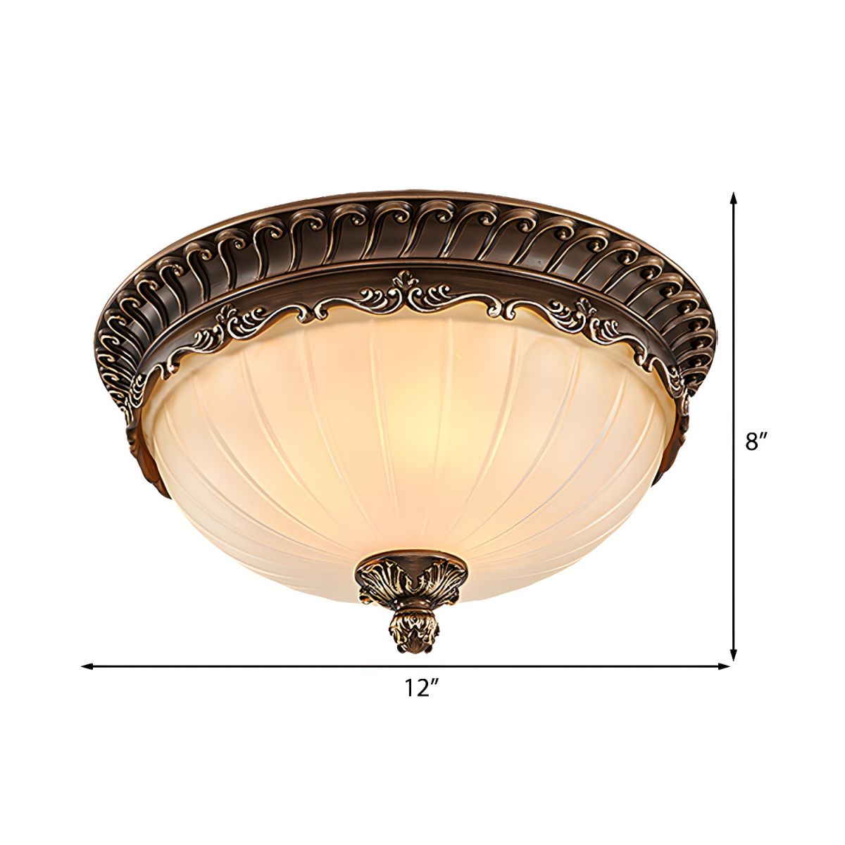 Ceiling Light with Frosted Glass Traditional Style | Bronira