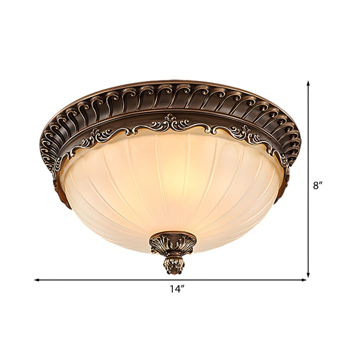 Ceiling Light with Frosted Glass Traditional Style | Bronira