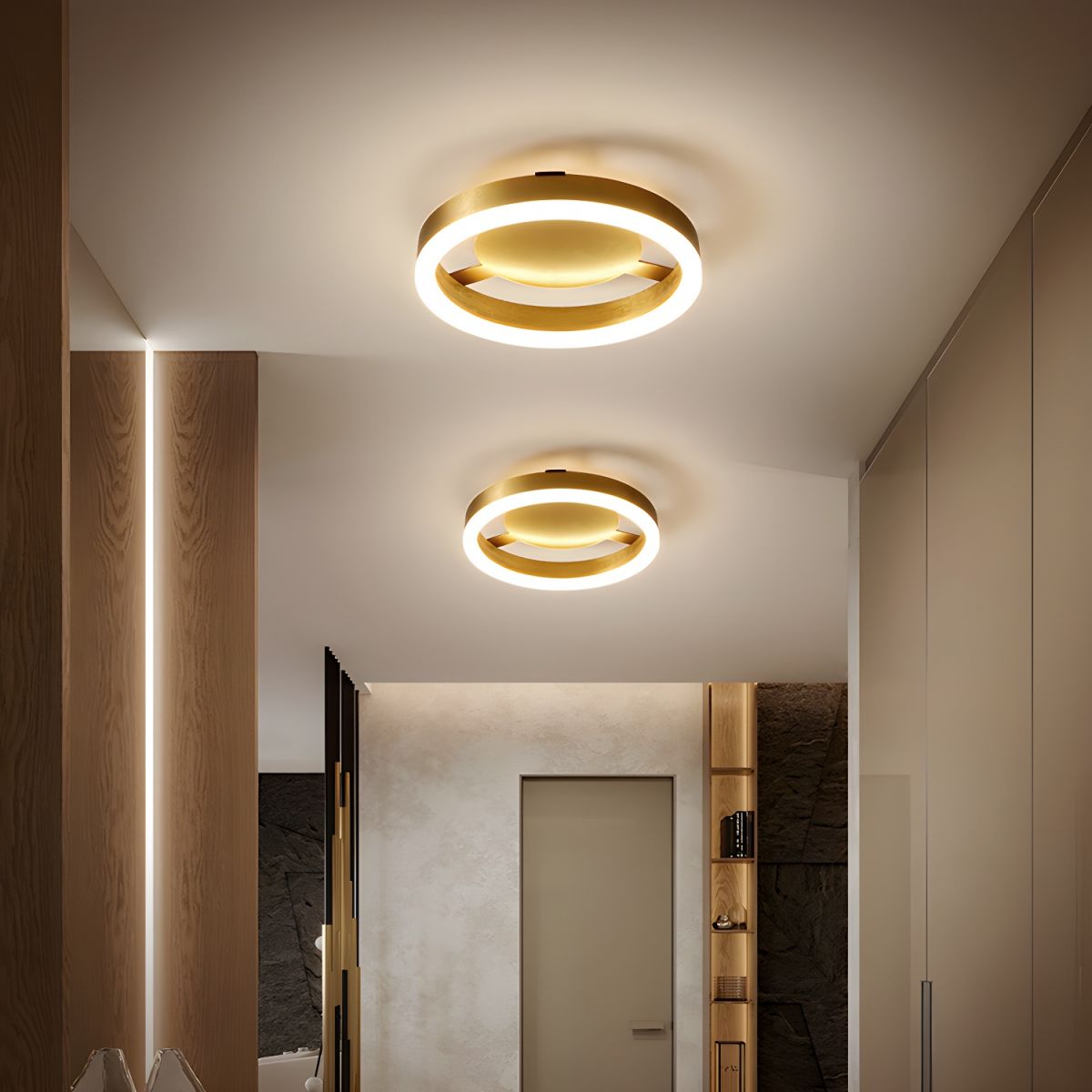 Ceiling Light with LED Modern Golden Metal | Morvia