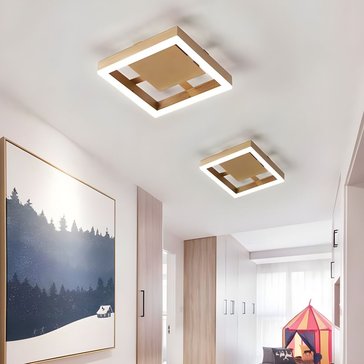 Ceiling Light with LED Modern Golden Metal | Morvia
