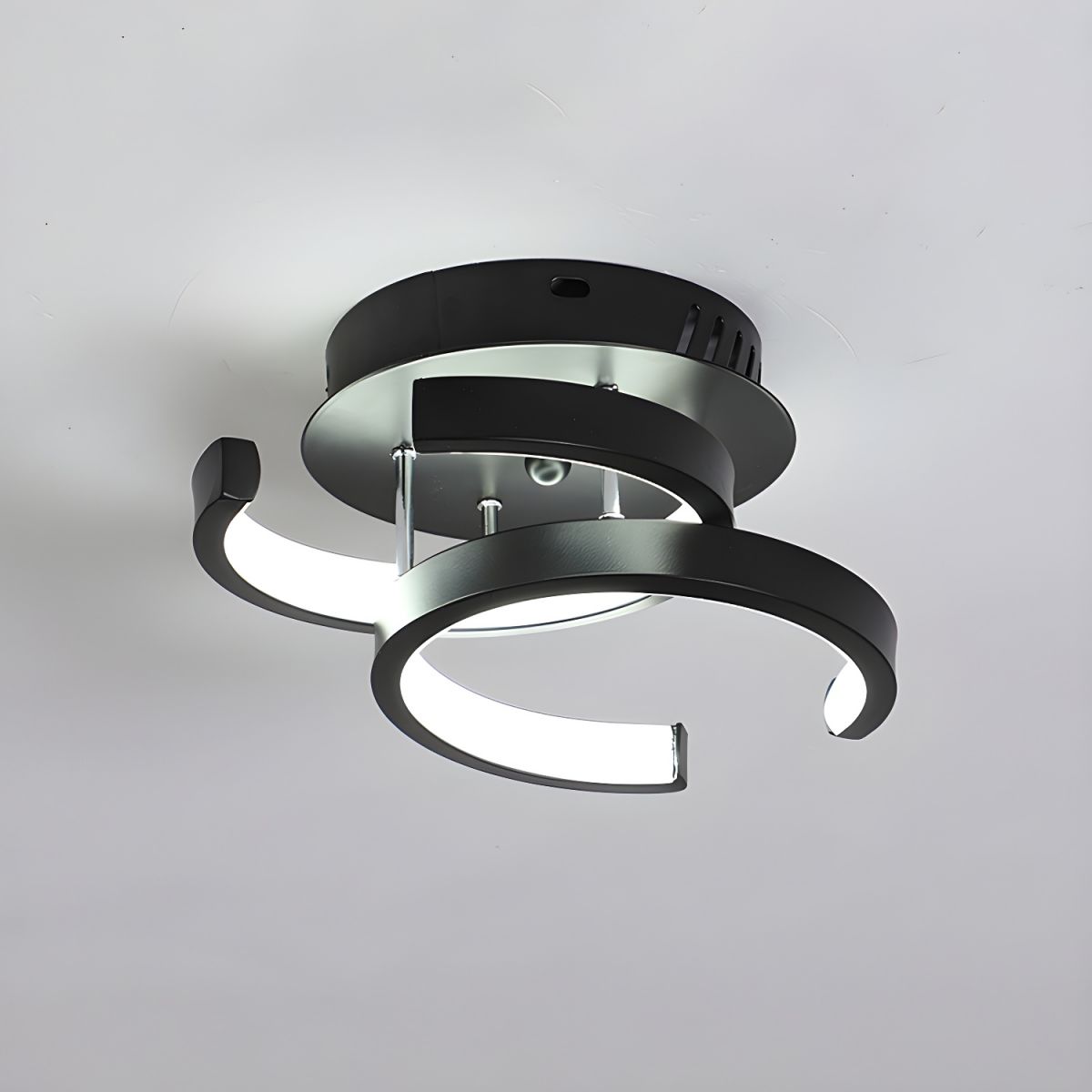 Ceiling Light with LED Moon Shape Modern Black White | Zeymir