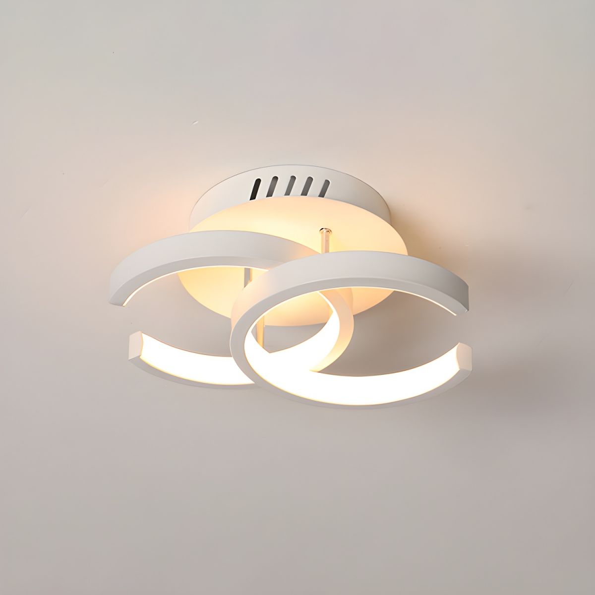 Ceiling Light with LED Moon Shape Modern Black White | Zeymir