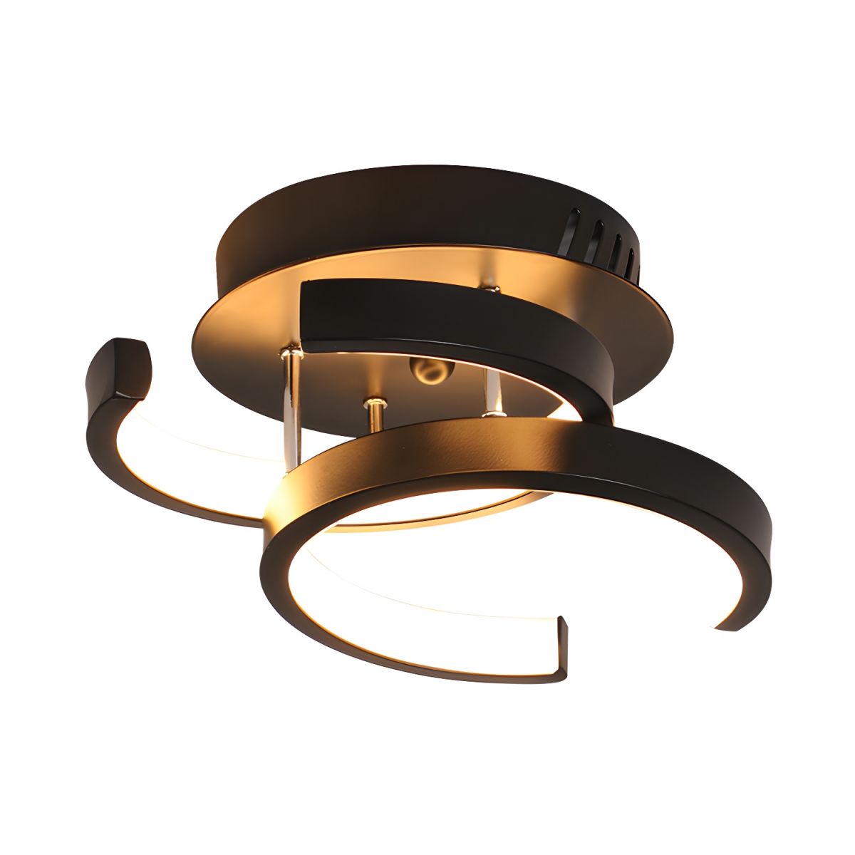 Ceiling Light with LED Moon Shape Modern Black White | Zeymir