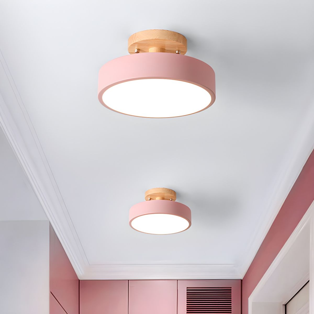 Ceiling Light with LED Nordic Style Wood Canopy | Norvyn