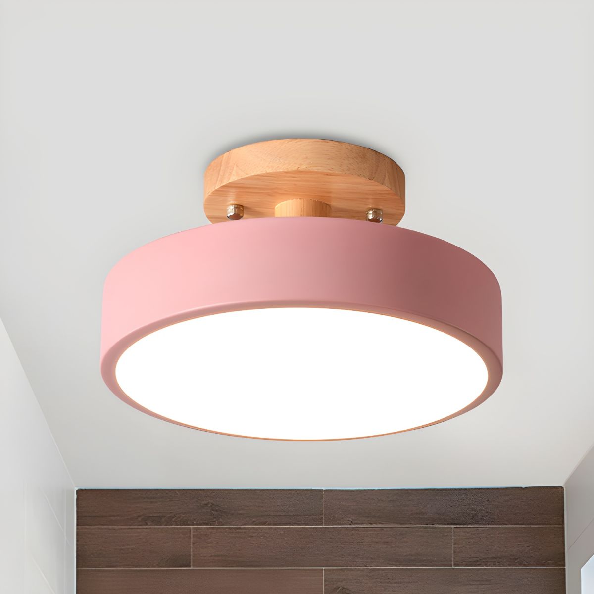 Ceiling Light with LED Nordic Style Wood Canopy | Norvyn