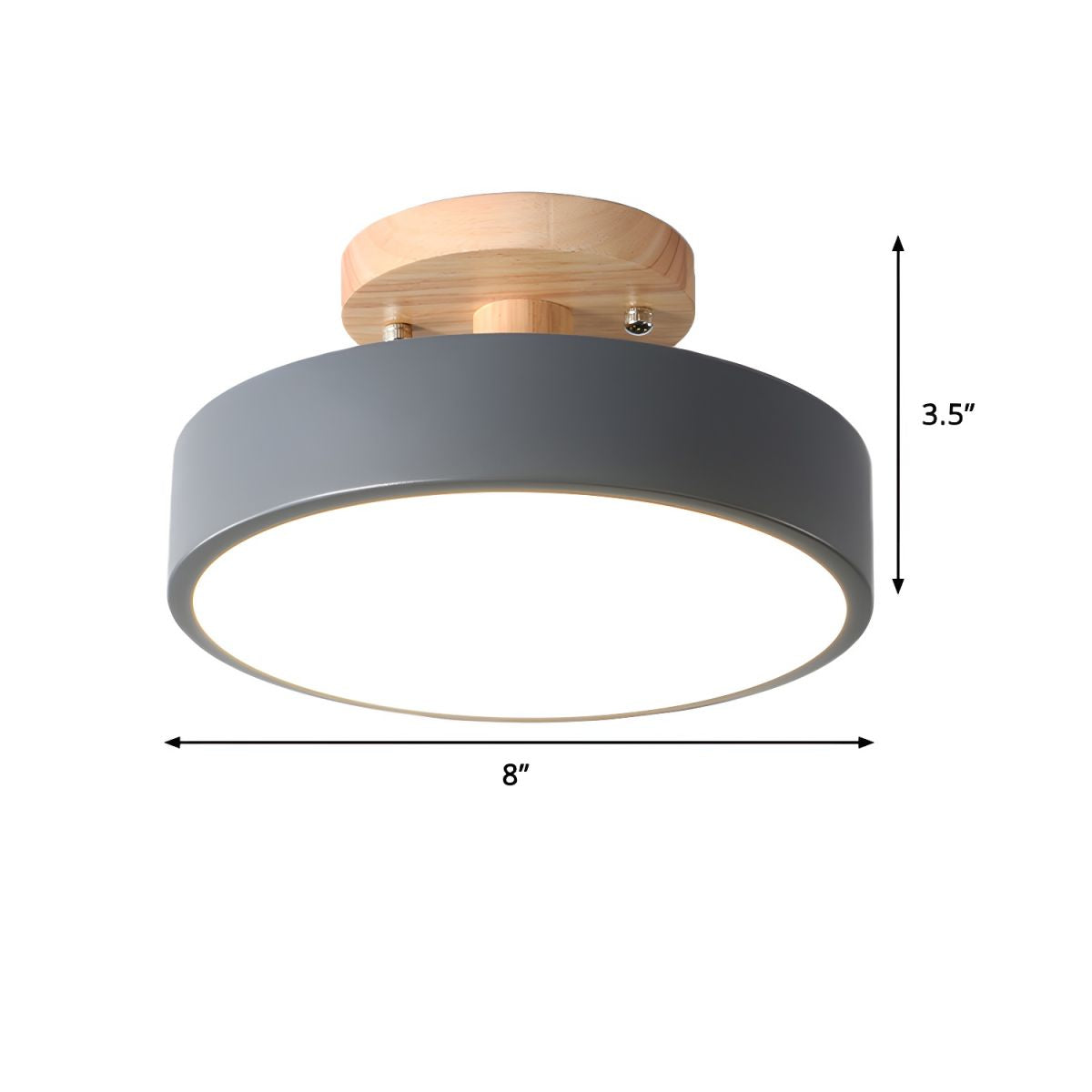 Ceiling Light with LED Nordic Style Wood Canopy | Norvyn
