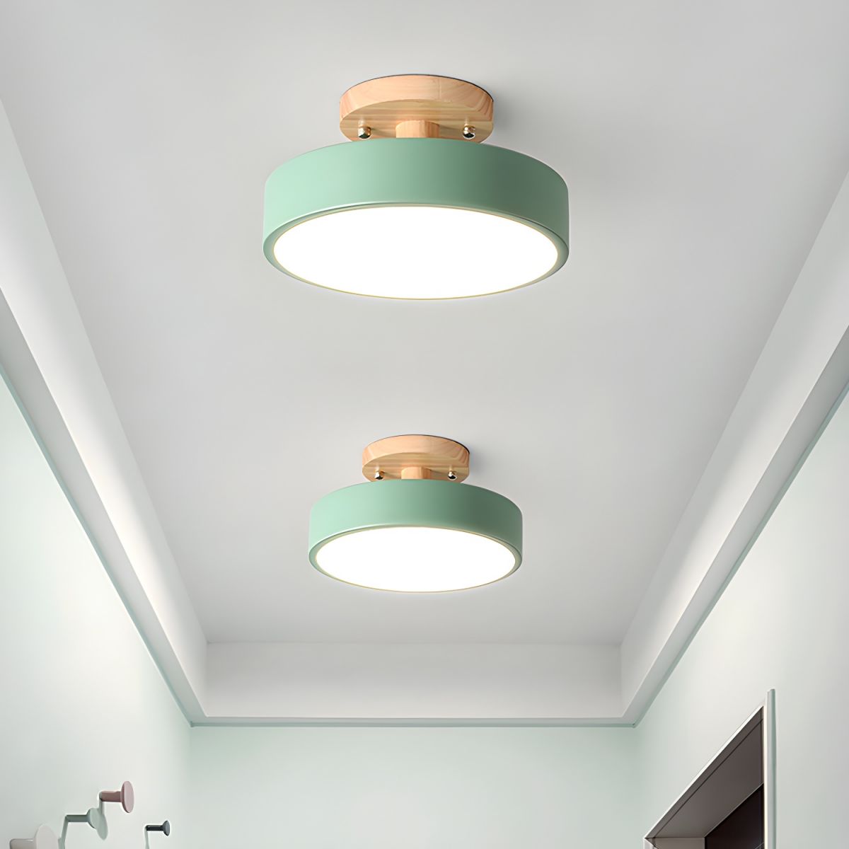 Ceiling Light with LED Nordic Style Wood Canopy | Norvyn