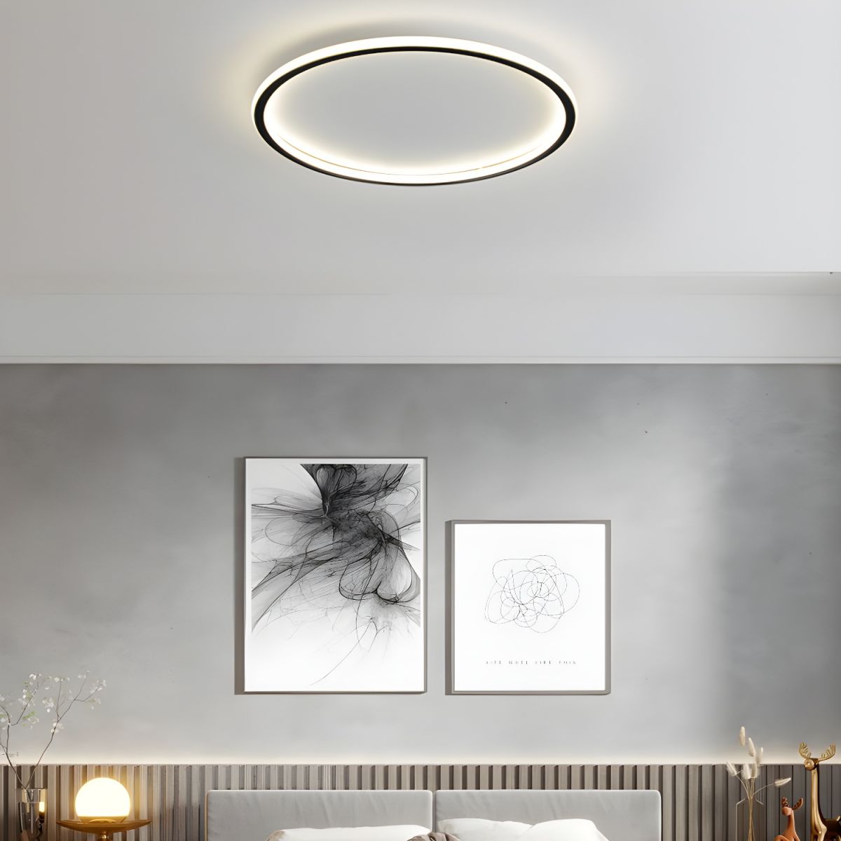 Ceiling Light with LED Round Nordic Modern Flush Mount | Aerivo