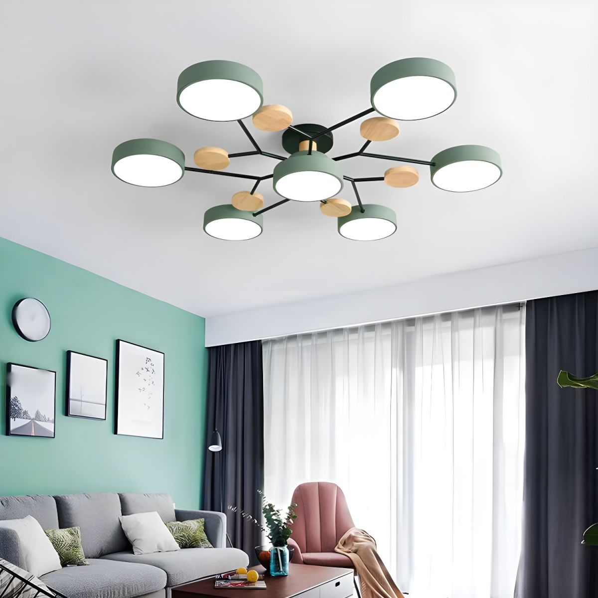 Ceiling Light with LED Semi Flush Mount Modern Living Room | Macora