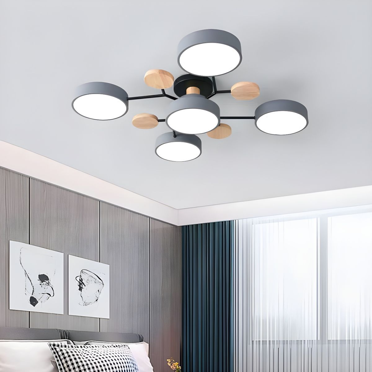 Ceiling Light with LED Semi Flush Mount Modern Living Room | Macora