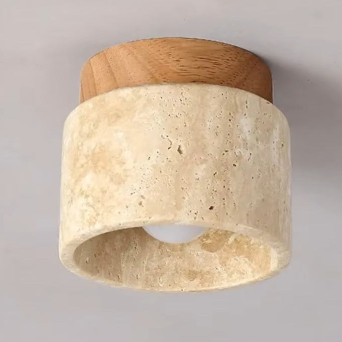 Ceiling Light with Marble Wood Japandi Design | Zuyori