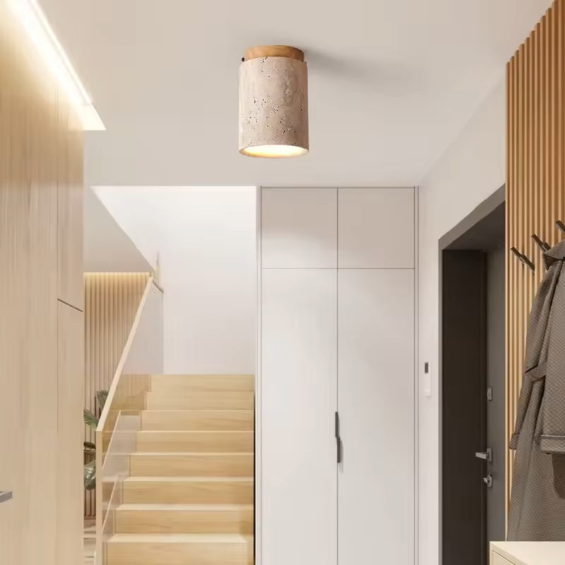 Ceiling Light with Marble Wood Japandi Design | Zuyori