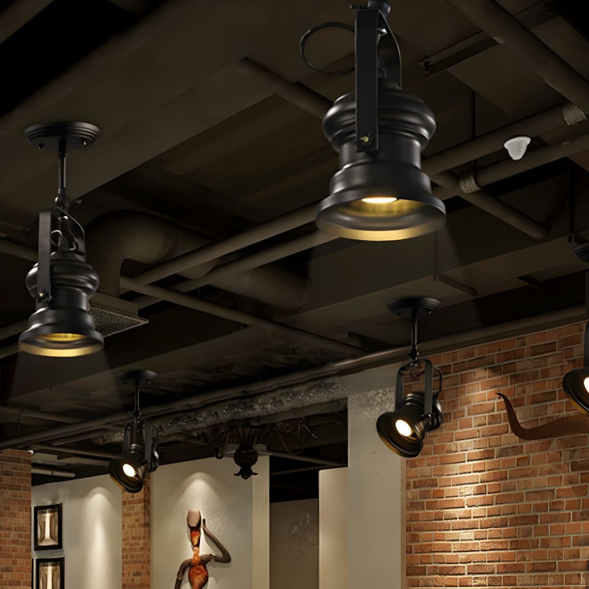 Ceiling Light with Metal Spotlight Industrial Style | Norvix
