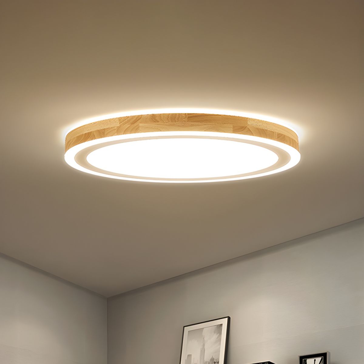 Ceiling Light with Natural Wood LED Nordic Style | Zarven