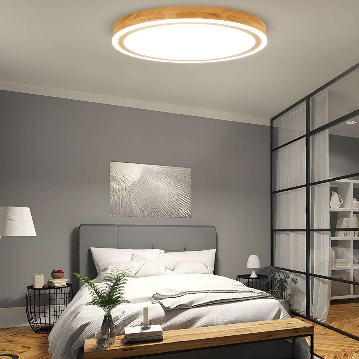 Ceiling Light with Natural Wood LED Nordic Style | Zarven