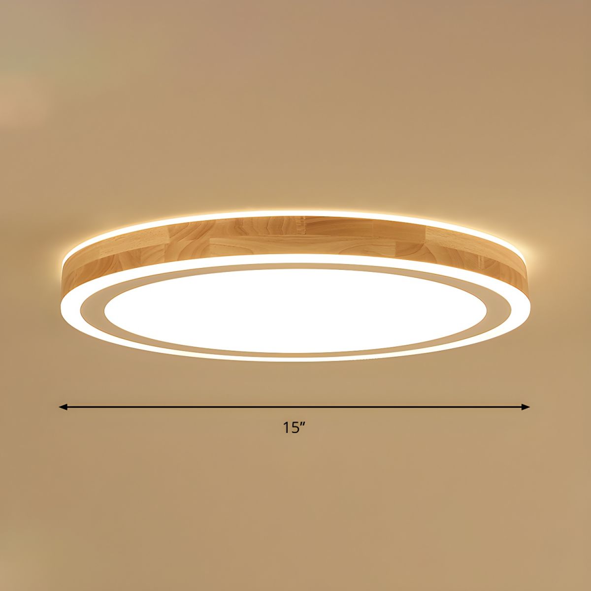 Ceiling Light with Natural Wood LED Nordic Style | Zarven