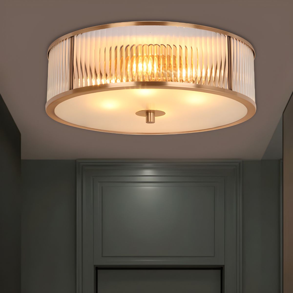 Ceiling Light with Opaline Glass Colonial Style | Fluvina