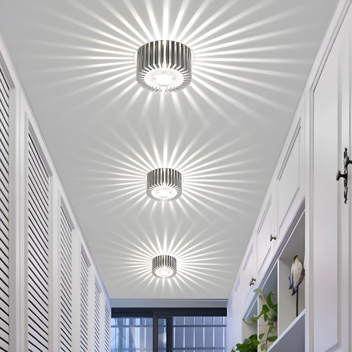 Ceiling Light with RGB LED Chrome Flush Mount | Simyra