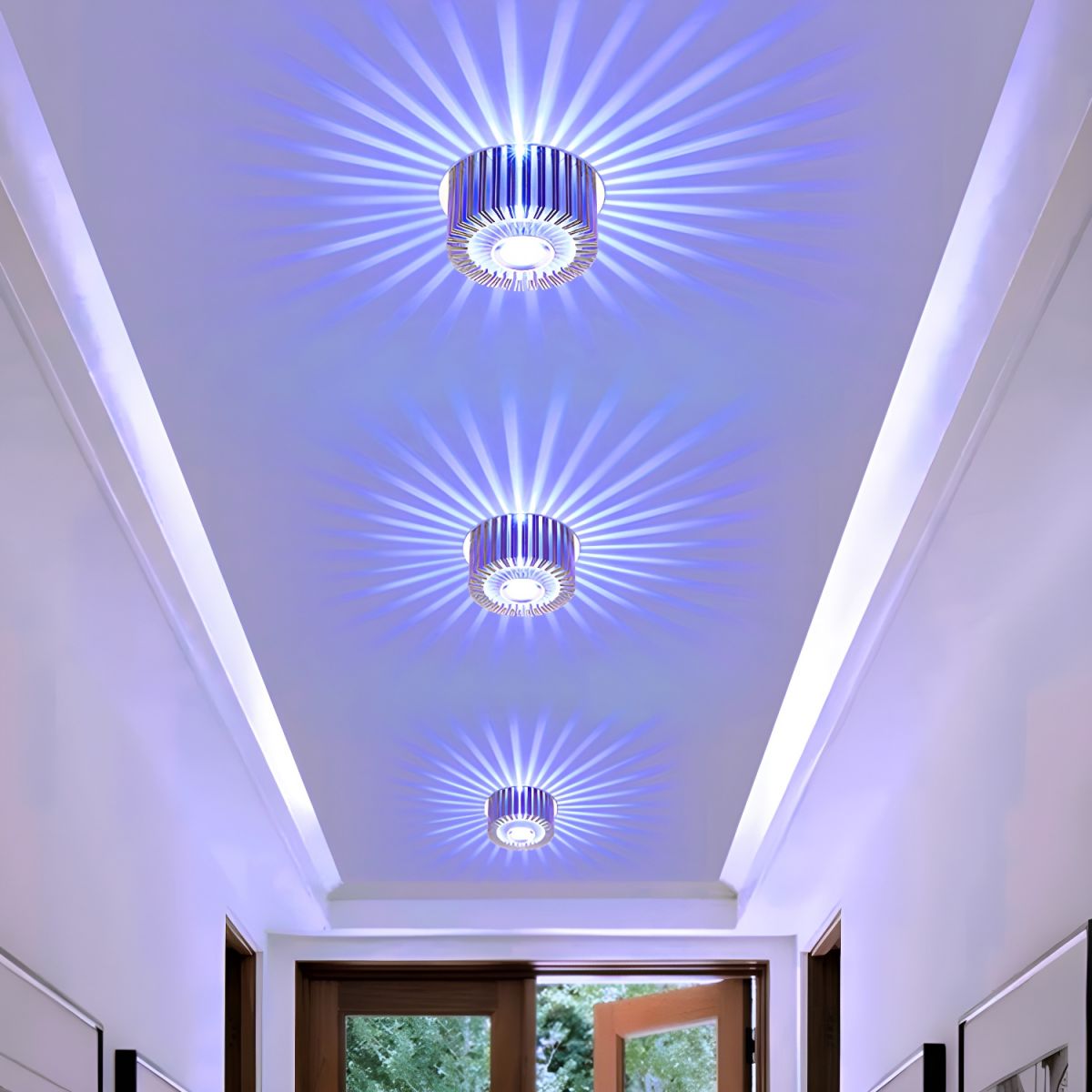 Ceiling Light with RGB LED Chrome Flush Mount | Simyra