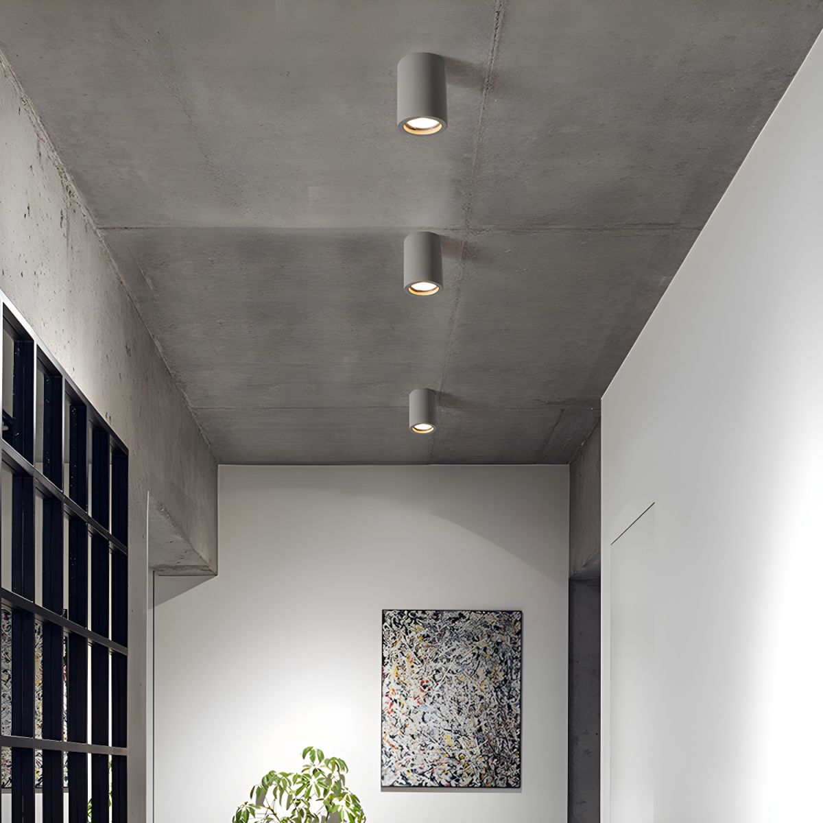 Ceiling Light with Stone Cylinder Japanese Minimalist Style | Yamori